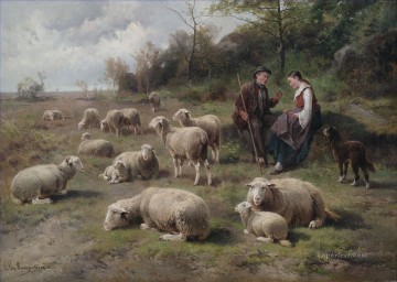 羊飼い Painting - ヘルデ羊とコルネリス・ファン・レーンプッテン・シェーファーパール